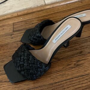 Saks Fifth Avenue Black Braided Heels